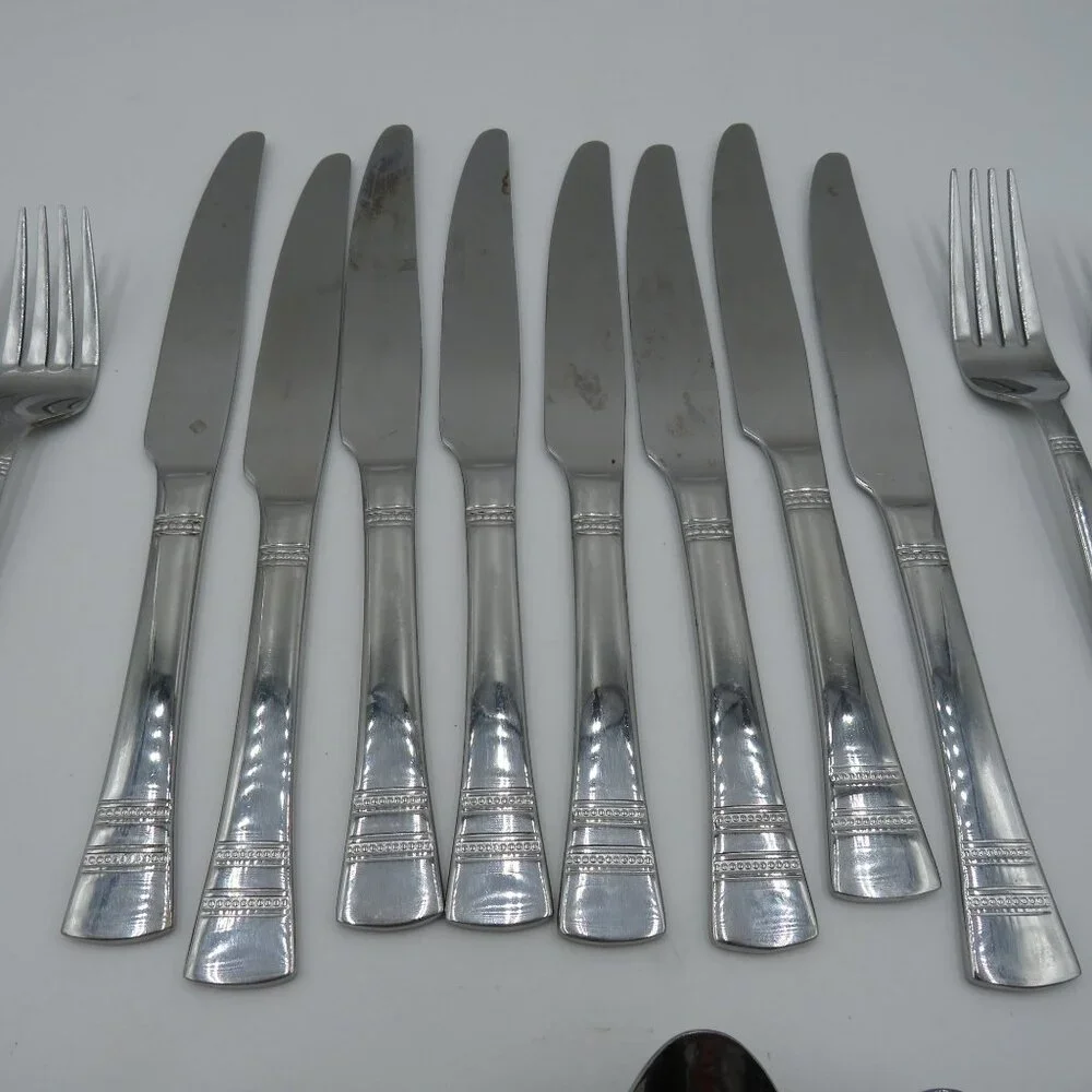 Pfaltzgraff Flatware Mix Lot 28 Pieces Sapphire Pattern Stainless Steel‎